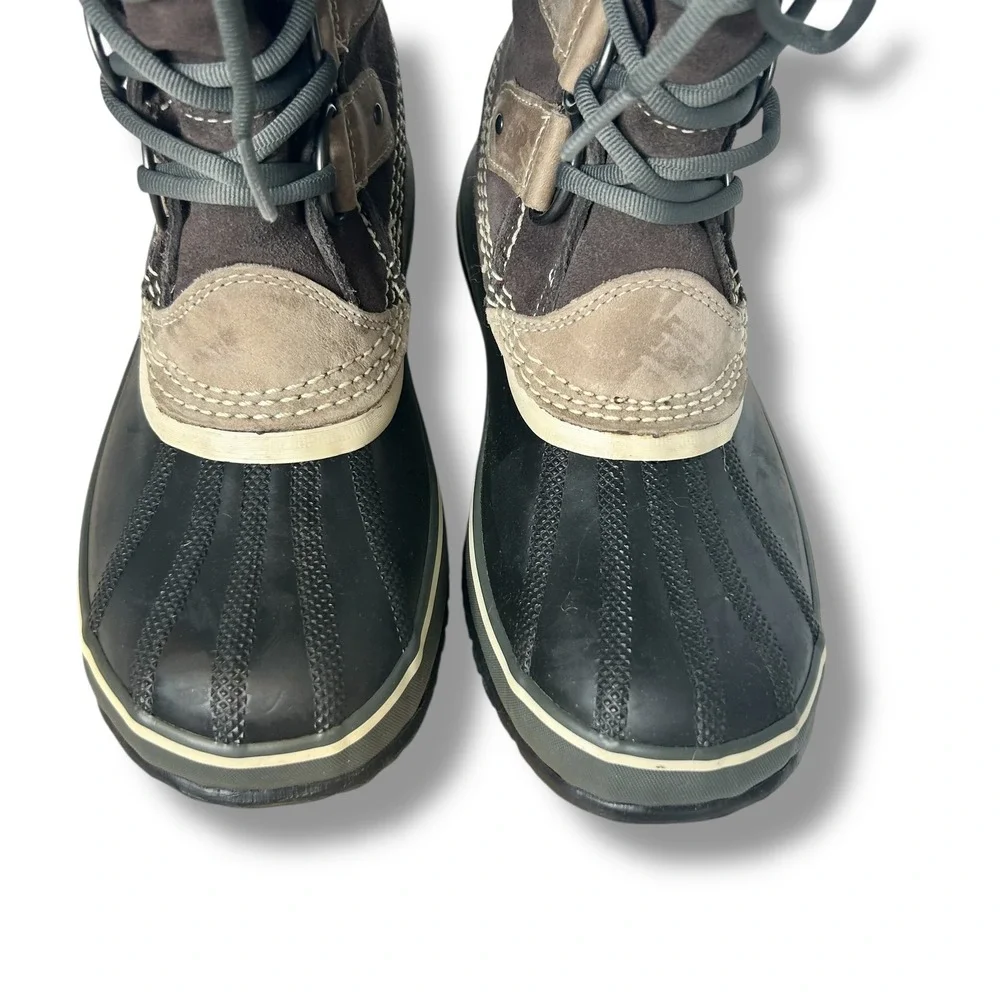 Sorel Joan of Arctic Women's Waterproof Winter Snow Boots Shale Faux Fur Size 8